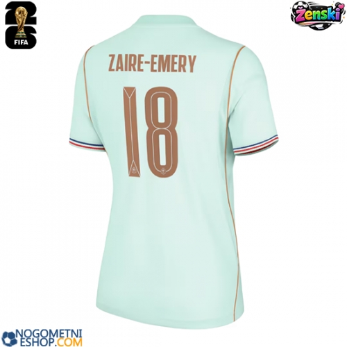 Ženski Nogometni dresi Francija Warren Zaire-Emery #18 Gostujoči SP 2026 Kratek Rokav